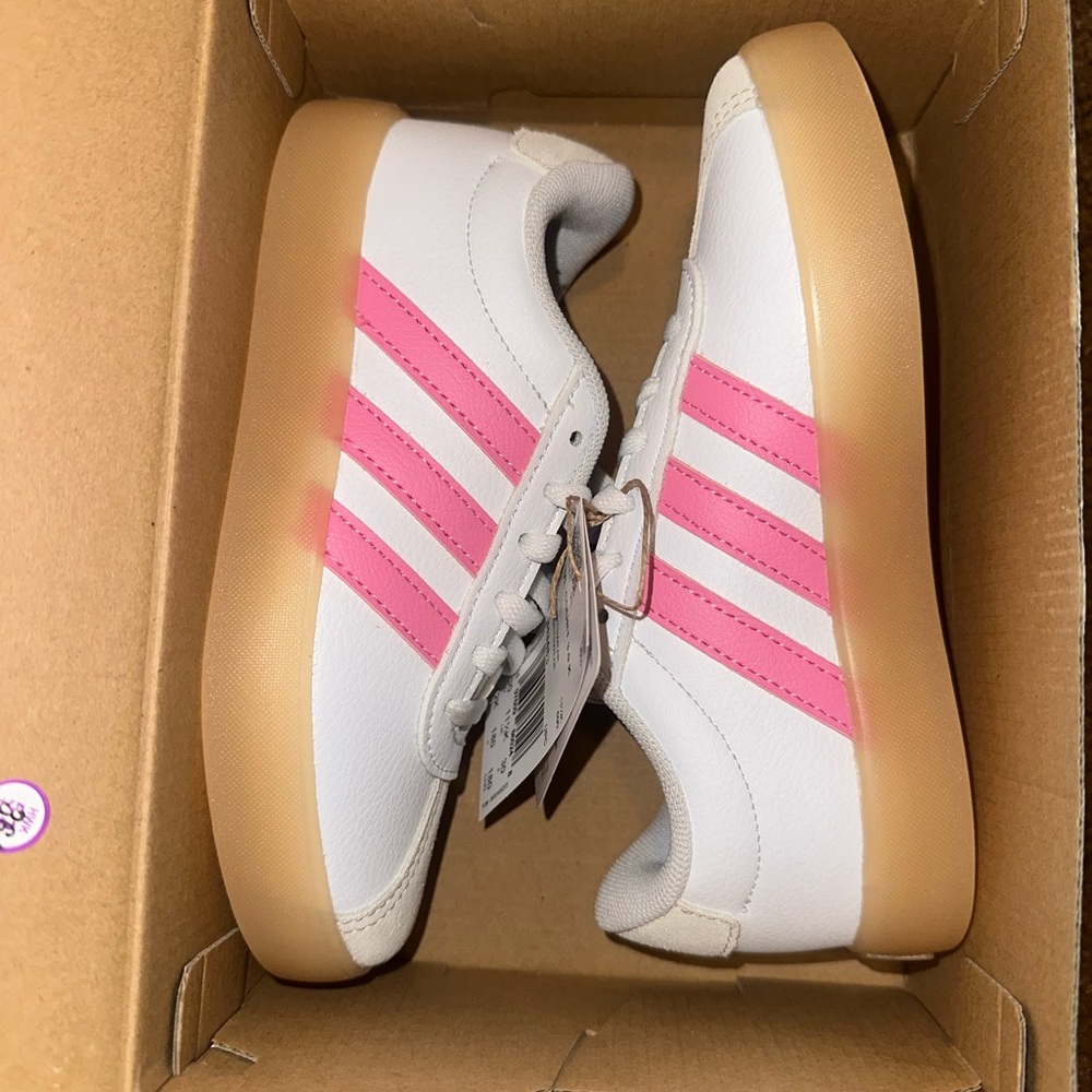 adidas Kids Shoes in White and Pink - Picture 5 of 7